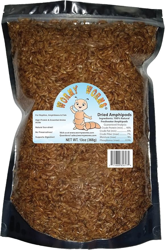 Wormy Worms Dried Freshwater Amphipods Gammarus Scuds for Reptiles, Amphibians, Fish, Turtles, Newts, Axolotl