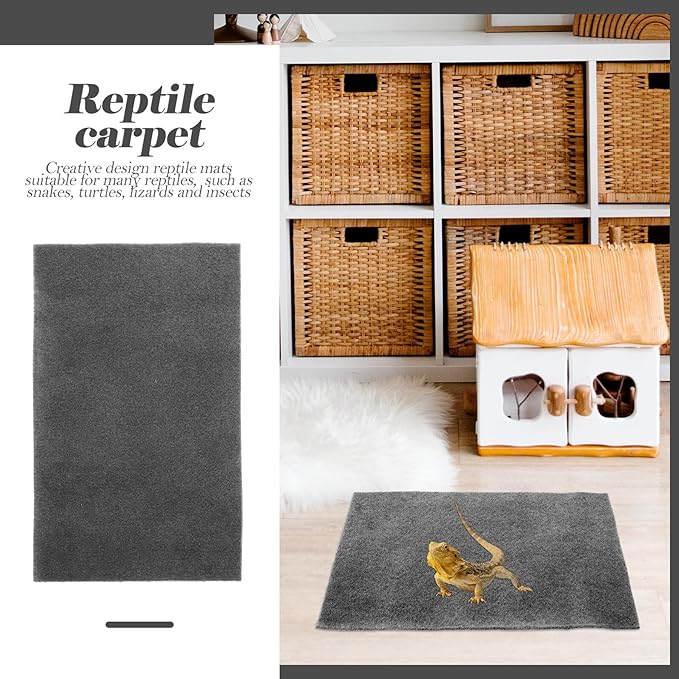 BESPORTBLE 2Pcs Wear-Resistant Reptile Mat Absorbent Household Snake Bedding for Tortoises Lizards Frogs Washable Reusable Comfortable Pet Carpet for Terrarium Substrate