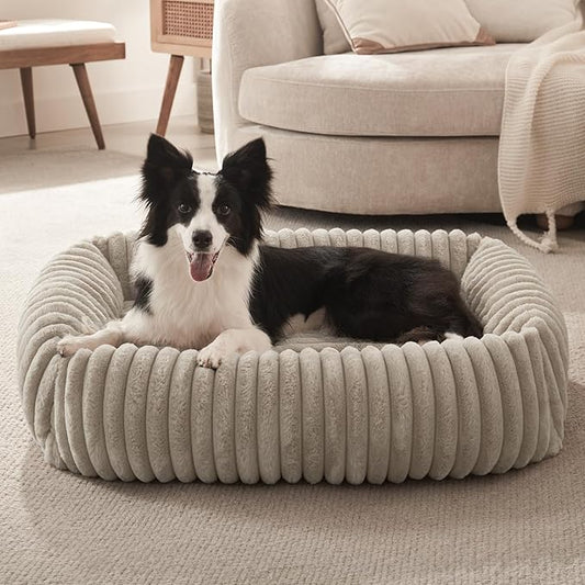 FURTIME Medium Dog Beds for Medium Dogs Washable, Orthopedic Dog Bed, Rectangle Warming Soft Calming Sleeping Puppy Bed Durable Pet Bed with Anti-Slip Bottom