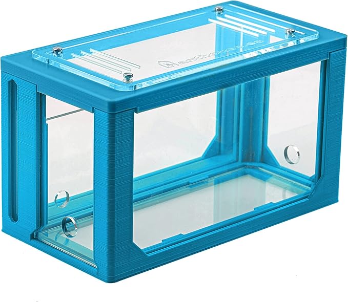 Anthouse.ES - 3D Aquarium-Style Natural Ant Farm - Sand Ant Farm - Complete Kit with Sand and Accessories - Starter Model 20x10x10 cm - Light Blue Color