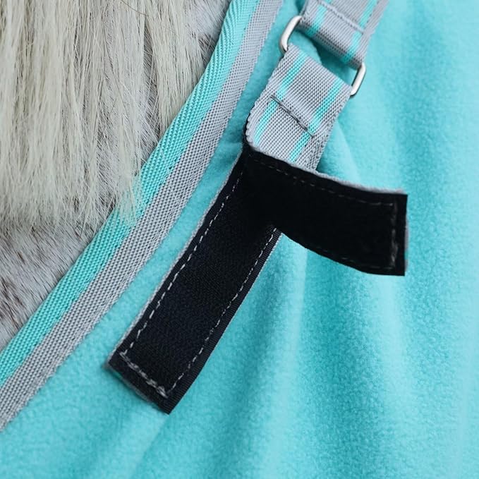 LEAFOREST Horse Fleece Blanket Polar Fleece Cooler Liner Soft Exercise Blankets for Horses Moisture Wicking Sheet in The Barn, Stable, Stall, Pasture, Paddock Green 78 inches