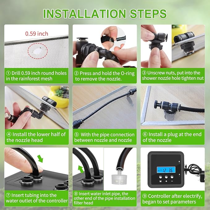 Reptile Mister System with Timer & Dual Pump | 360° Adjustable Nozzles for Terrariums, Paludariums & Plants