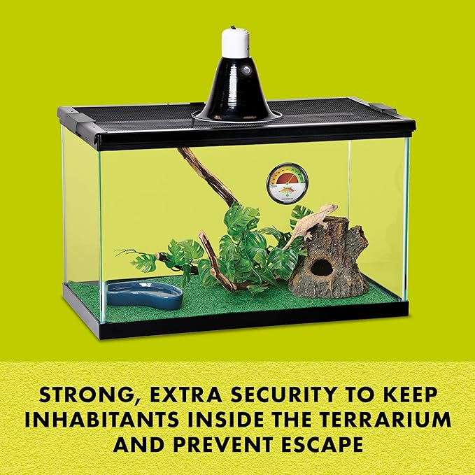 Zilla Heavy Duty Screen Clips, Secures Screen Covers to Terrarium, Fits Size 30G and Larger, 2 pack, Large