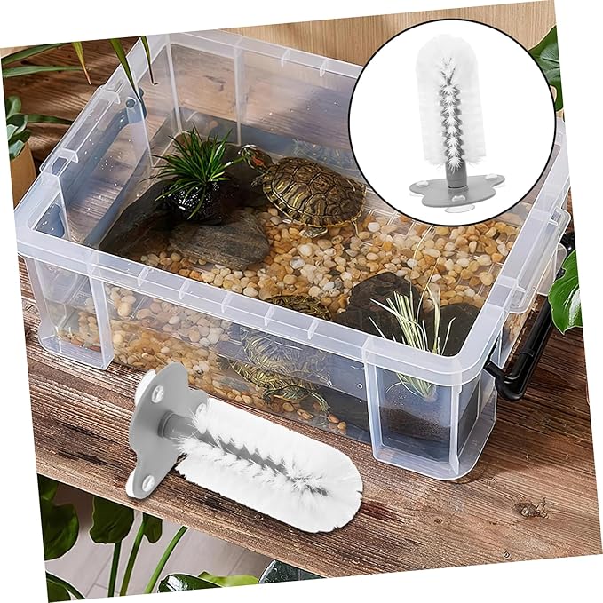 Balacoo Turtle Cleaning Brush with Suction Cup for Shell Maintenance Multi Functional Scratcher Tool Safe Material for Reptile Health for Turtle Tank Accessories and Care