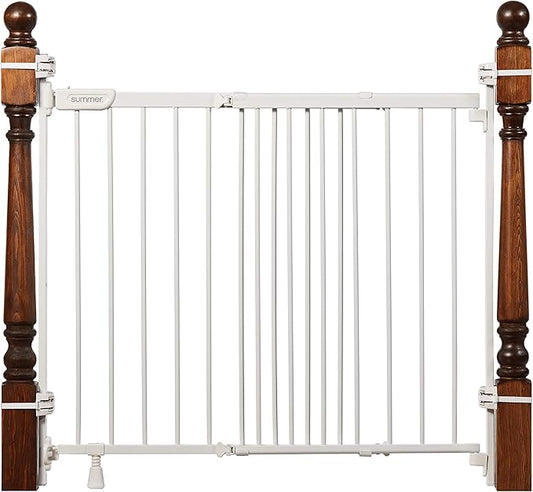 Ingenuity The Stairway+ 46W Series, 32"-48" Wide, 32.5" Tall, Baby Gate for Stairs, Dog Gate Indoor with Door for Banister to Banister Installation - White Metal