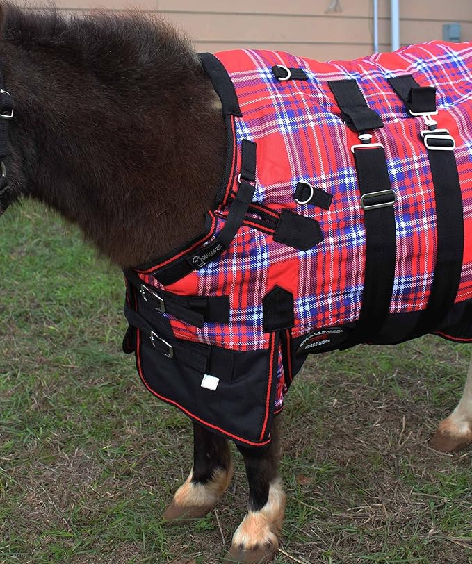 36" 1200D Miniature Weanling Donkey Pony Horse Foal Winter Blanket Red White Blue 51972B