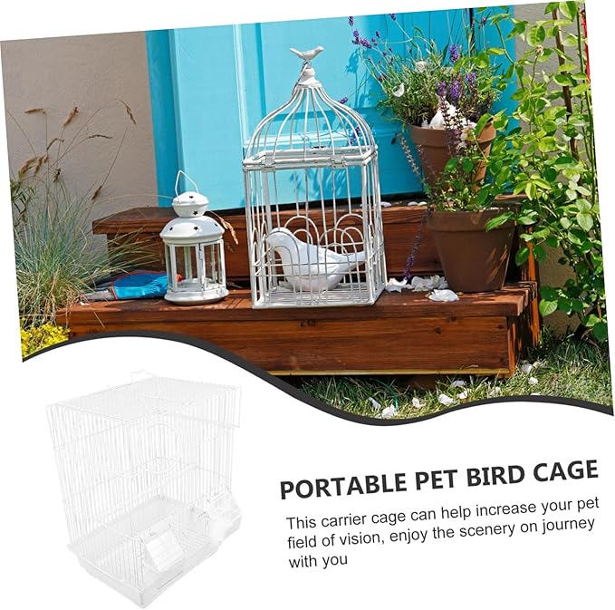 Totority Portable Metal Bird Carrier Cage for Pearl Jade Finch Painted Eyebrow Birds Spacious Secure Travel Cage with Airflow Iron and Construction