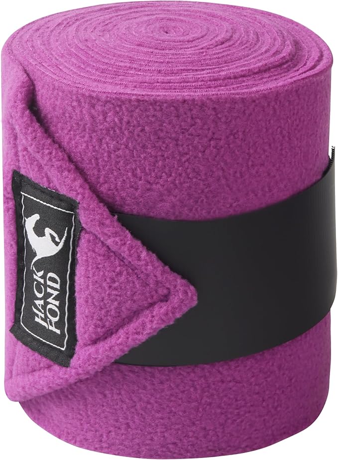 Fleece Horse Polo Leg Wraps Set of 4, 10' Horse Leg Bandages Stable Supplies Equestrian Boots Violet