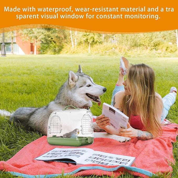 Transparent Pet Backpack - Bird Carrier, Portable Bird Bag | Breathable Cockatiel Travel Case, Removable Parrot Transport Backpack, Pet Gear for Outdoor Trips