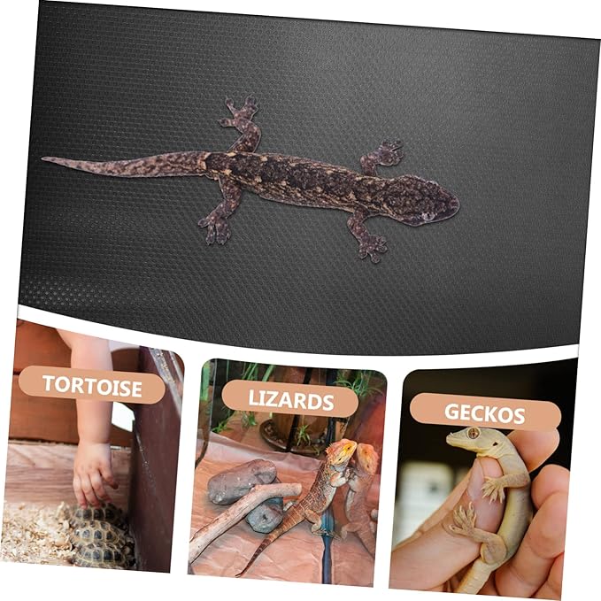 Levemolo Reptile Carpet Mat for Terrarium Non-Slip Bedding for Snakes Lizards Turtles and Geckos Black Easy to Clean Comfortable and Safe Reptile Environment