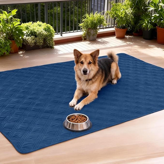 hyha Waterproof Dog Blanket, Reversible Pet Bed Blanket, Soft Sofa Couch Cover for Dogs Washable, Waterproof Pet Couch Covers for Sofa Puppy Cats Furniture Protector(52"x82", Navy Blue/Blue)