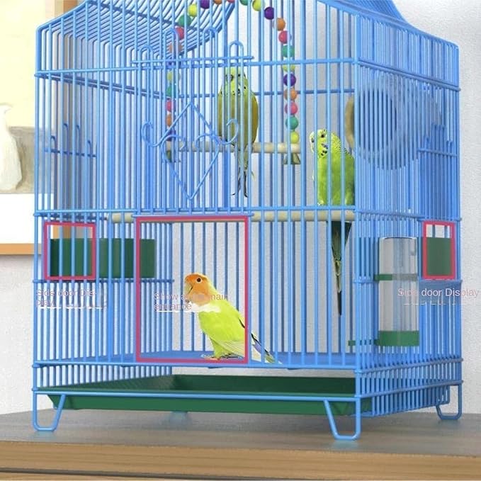 Bird Cage Bird Aviary Metal Tall Tiel Cage Parrot Cage Flight Birdcag Portable Bird Carrier with Hook Travel Carrier Cage Strong(Pink)