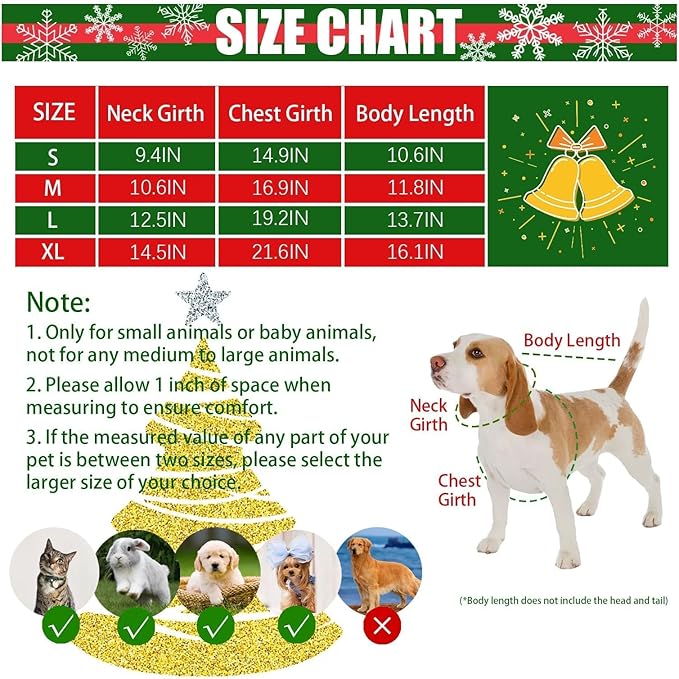 Dog Christmas Red Velvet Dress Cute Puppy Xmas Outfits Santa Claus Cat Skirt with 2 Bow Accessories Thermal Winter Warm Dog Clothes Coat Holiday Costumes(X-Large)