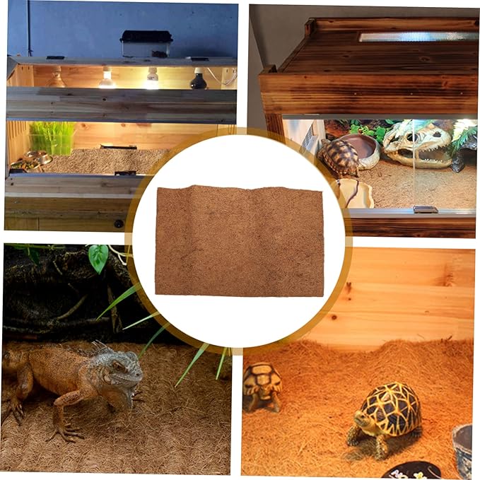 Abaodam Natural Coconut Fiber Mat for Reptiles Breathable Bedding Liner for Terrarium Use Strong Permeability Easy to Clean Non Deforming Reptile Bed Mat