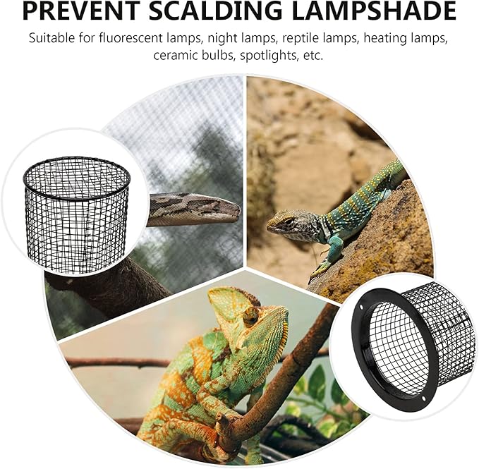 Mipcase 2pcs Night Light Cover for Reptiles Heat Lampshade Lampshade for Reptile Box Scald Cover Pet Net