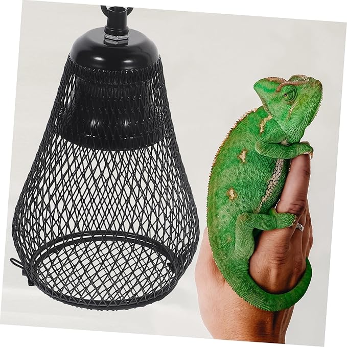 COLLBATH Reptile Heat Lamp Shade with Hook Scald Lamp Cover for Reptile Pets Sturdy Mesh Cover Compatible with Bearded Dragons Turtles and Lizards