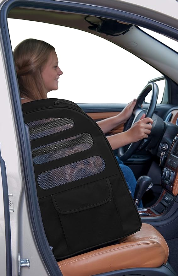 Pet Gear I-GO2 Pus Traveler Roller Backpack, Travel Carrier, Car Seat for Cats/Dogs, Mesh Ventilation, Included Tether, Telescoping Handle, Storage Pouch, Black
