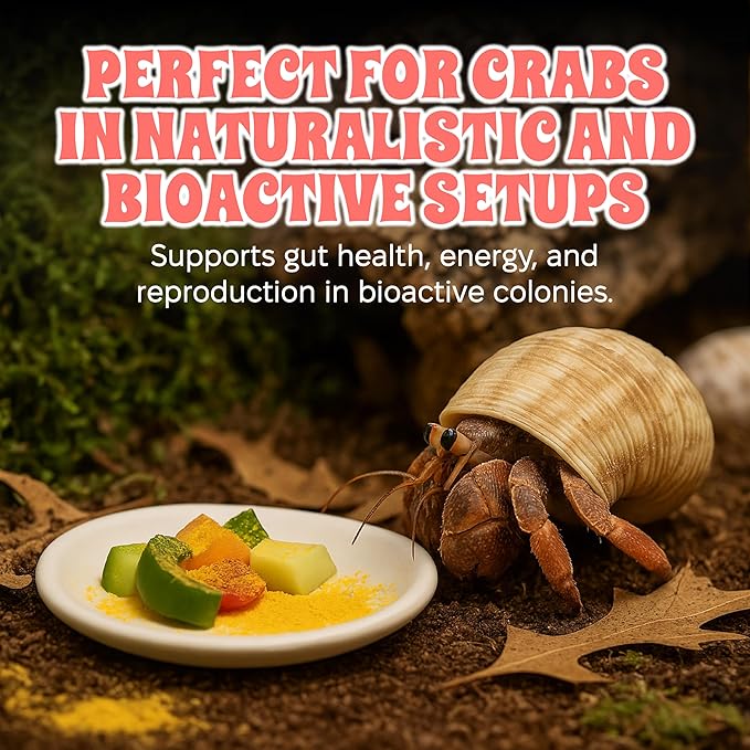 Snout and Shell Bee Pollen Powder for Hermit Crabs – Natural Food Supplement for Molting & Recovery – Auto Feeder Safe Powder Food Topper – No Filler Crab Nutrition Booster – 2.5 oz