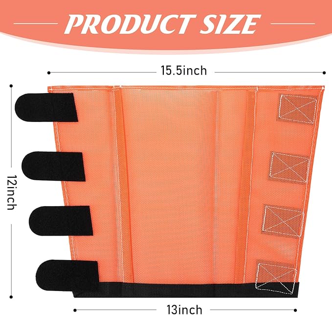 Set of 8 Mesh Fly Boots for Horse Breathable Mesh Horse Boots Protective Loose Wraps Adjustable for Preventing Legs Reduces Flies and Mosquitoes Bites(Orange, Pink,Yearling)