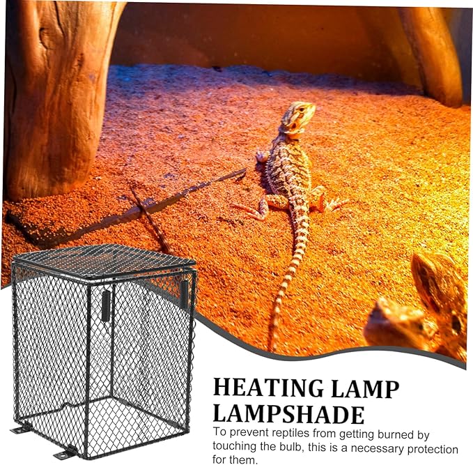 SUPVOX Bird Cage Lamp Cover Mesh Lampshade for Reptiles Easy Installation High-Temperature Protects Pets from Burns Suitable for Turtles Hamsters and Birds