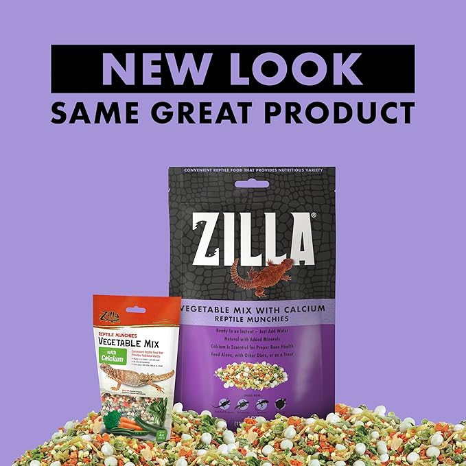 Zilla Reptile Food Munchies Vegetable Mix With Calcium, 4-Ounce