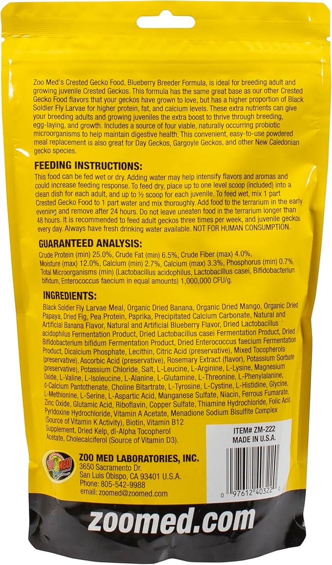 Zoo Med Crested Gecko Food - Blueberry Breeder - 1 lb