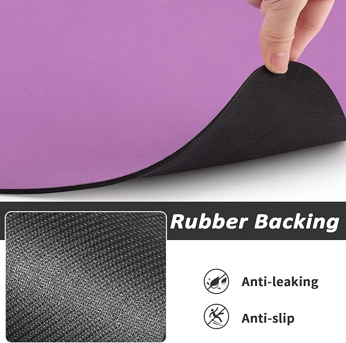 HotLive Dog Food Mat - Absorbent Cat Mat for Food and Water, No Stains Pet Feeding Bowl Mat, Easy to Clean Pet Placemats, Quick Dry Dog Water Dispenser Mat for Messy Drinkers | Purple 16"x 24"