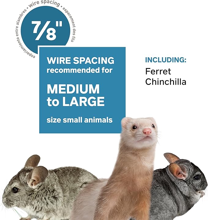 Prevue Pet Products Feisty Ferret Home Bundle with Stand, Black Hammertone with Hammock and Suede Ferret Tunnel