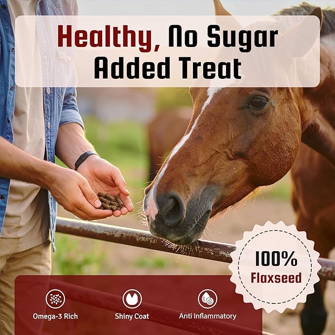 Flix 9 lb, 100% Flaxseed Healthy Treats for Horses, High in Omega-3 Horse Treats