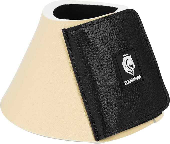 Equinavia Toki Bell Boots for Horses | Neoprene Overreach Boots - French Vanilla - M
