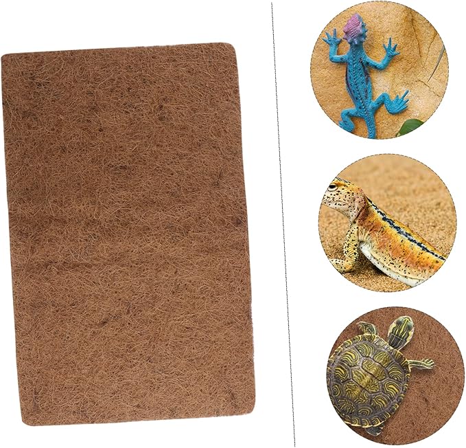 Abaodam 3pcs Climbing Pet Mat Terrarium Reptile Coconut Mat Pet Habitat Soft Mat Substrate Fiber Matting Pads Liner Reptile Bedding Mat Accessories Turtle Tortoise Bedding Lizard