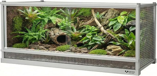101 Gallon Reptile Tank, Reptile Enclosure for Easy Maintenance, Top Screen Ventilation & Glass Sliding Door 38x24x26''