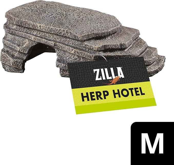Zilla Herp Hotel, Naturalistic Hide and Basking-Platform for Leopard Geckos, Bearded Dragons, Anoles, Medium