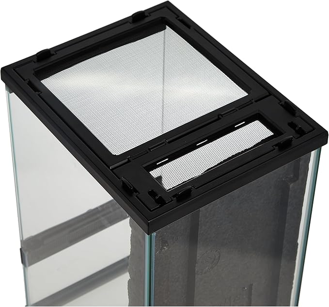 Zilla Front Opening Terrarium - 8" x 10" x 15",Black