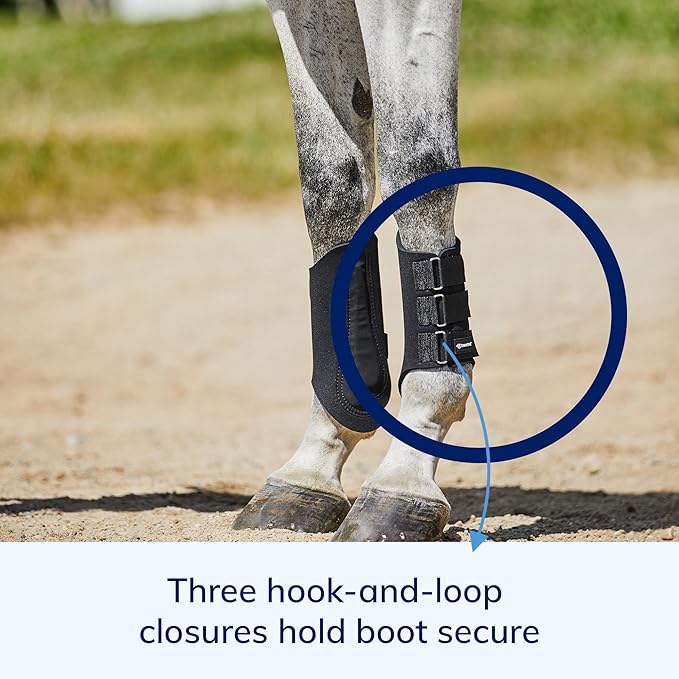 SmartEquine Neoprene Splint Boots for Horses | Premium Leg Protection and Support Boot for Equine Comfort | Durable, Flexible Horse Support Boots for Enhanced Performance and Safety (Large (L))
