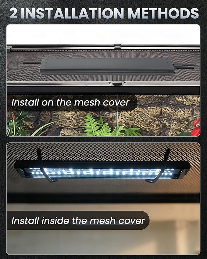9.8 Inch Reptile LED UVB Light, Ferguson Zone 1-4 Selectable, Auto Cycle Timer, Independent Brightness Adjustment, 9W 6000K Energy-Saving Reptile Lamp (Not a Heat Lamp)