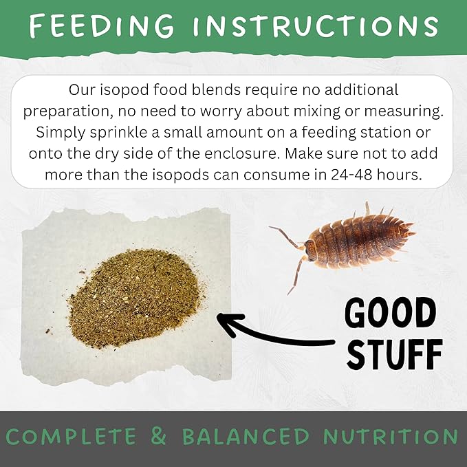 Iso Chow Plant Protein Blend 1.5 oz - Premium Isopod Food, Isopod Treat, Springtail Food