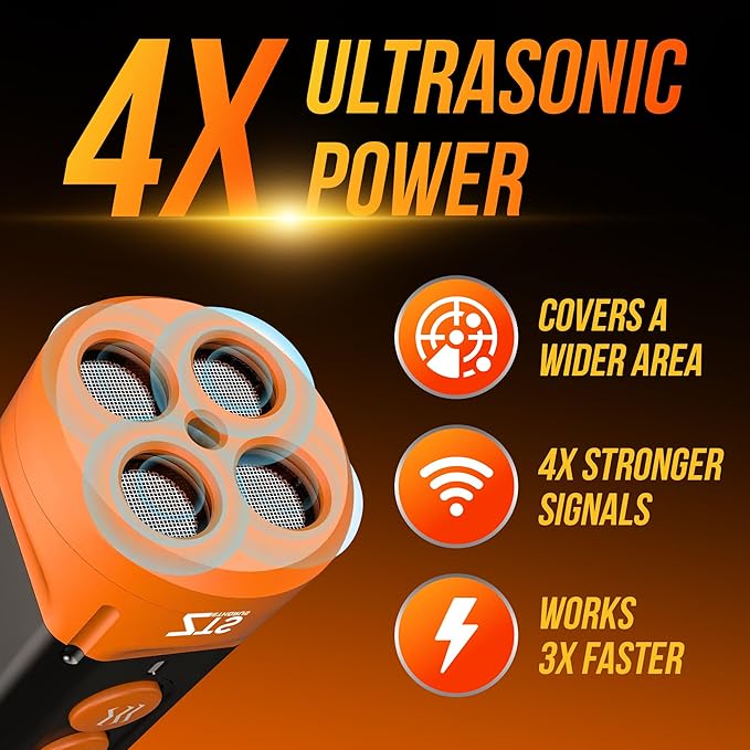 Dog Bark Deterrent Device Ultrasonic Anti Barking Device for Dogs with Flashlight Beep 35ft Range USB-C Rechargeable Humane Bark Control Training Tool for All Breeds with Whistle Belt Clip & Bag