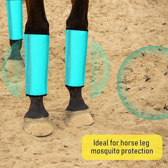 Jexine Set of 8 Mesh Fly Boots for Horse Loose Fitting Non Slip Breathable Horse Fly Leggings Protective Reduces Stress Leg Fatigue Wraps for Preventing Flies Mosquitoes Bite