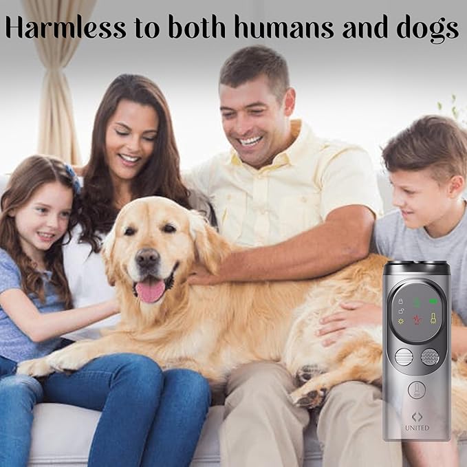 Dog Bark Deterrent Devices, 3X Ultrasonic Anti Barking Device for Dogs, Dog Training & Behavior aids Up to 50 FT Range, Safe & Effective Bark Deterrent, Training Tools with LED Flashlight & HD Display