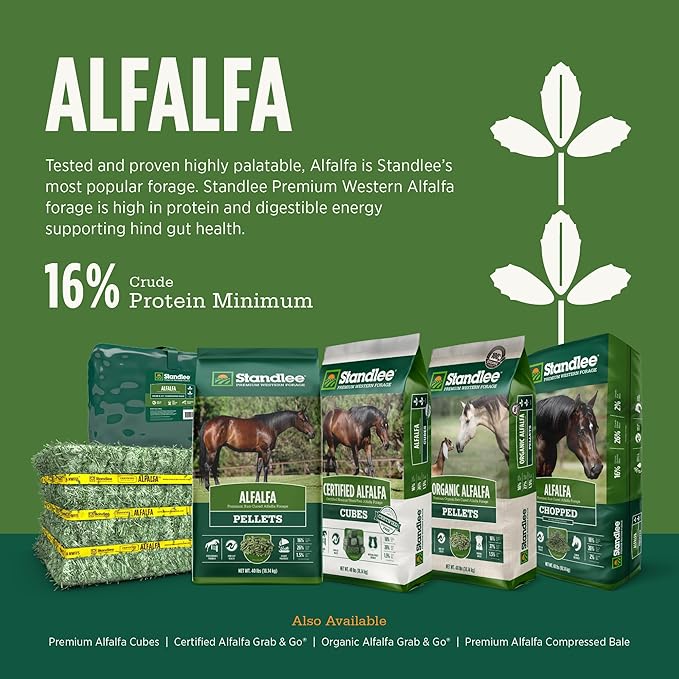 Standlee Organic Alfalfa Pellets for Horses, 40 lbs