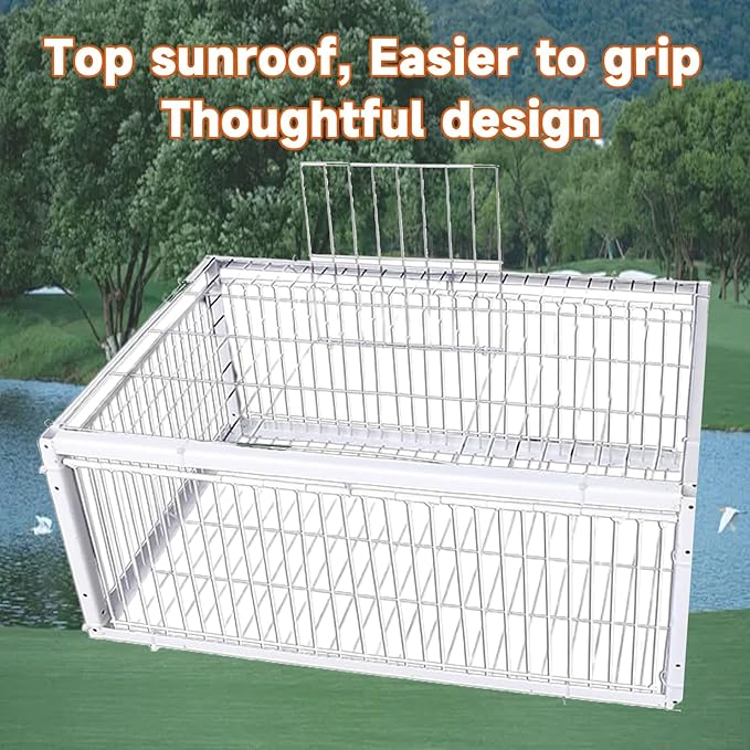 Carrier Pigeon Cage Pigeon Bird Trap Cage One-Way Entrance Trapping U-Trap Door for Quail Doves(White,60 * 40cm)