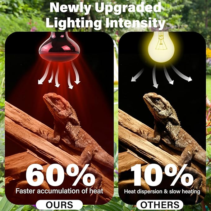 2-PCS Reptile Heating Light Bulb, Calcium Supplement Heating Light for Amphibians, Suitable for Sun Lamps for Reptiles, Maned Lions, Lizards, Turtles, and Snakes - 50W