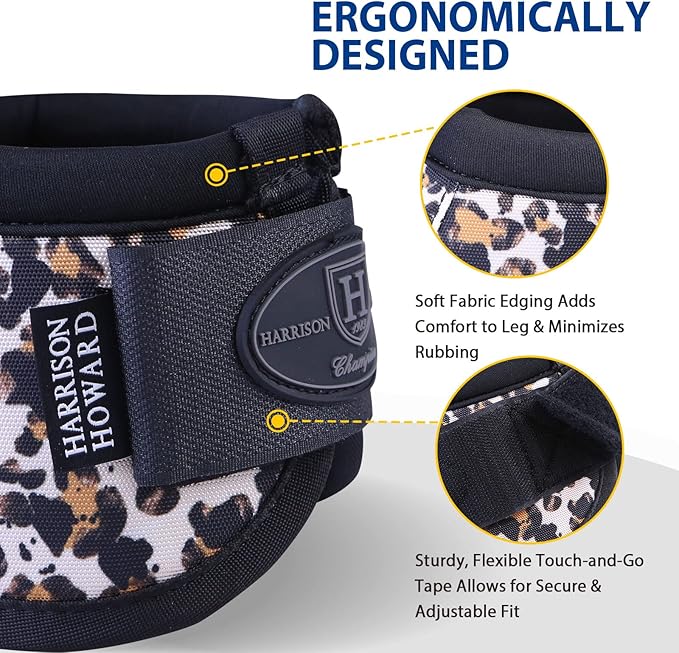 Harrison Howard Horse Bell Boots Overreach Bell Boots No-Turn Bell Boots for Horse-Durable Protective Hoof Boot