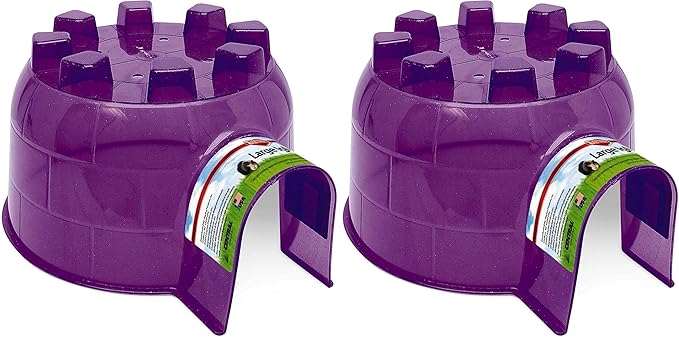 Kaytee Igloo Habitat Hideout for Pet Guinea Pigs, Ferrets, Dwarf Rabbits, Chinchillas, and Other Small Animals, Assorted Colors, Large (Pack of 2)