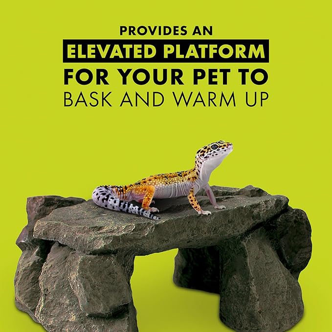 Zilla Shale Rock Den, Naturalistic Rock Décor, Perfect for Basking, Climbing, Hiding, Ideal for Aquatic or Terrestrial Reptile Habitats, Medium