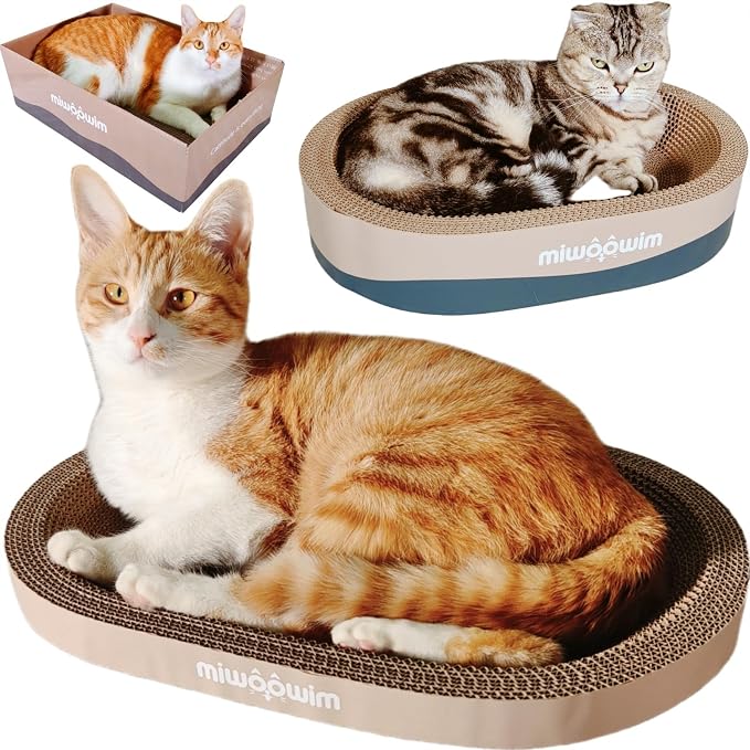 miwoowim 3-Piece Cat Scratcher Set, Oval Bowl Nest for Indoor Cats - Image 2