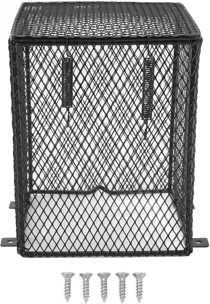 GLOGLOW Reptile, Anti Scald Heater Guard, Universal Fit for Most Reptiles, Easy Installation, Metal Construction (Height: Approx. 45mm/1.77in)