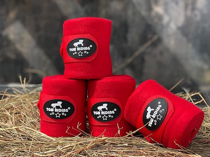 TGW RIDING Horse Polo Leg Wraps, Horse Leg Wraps, Horse Fleece Bandages,4-Pack