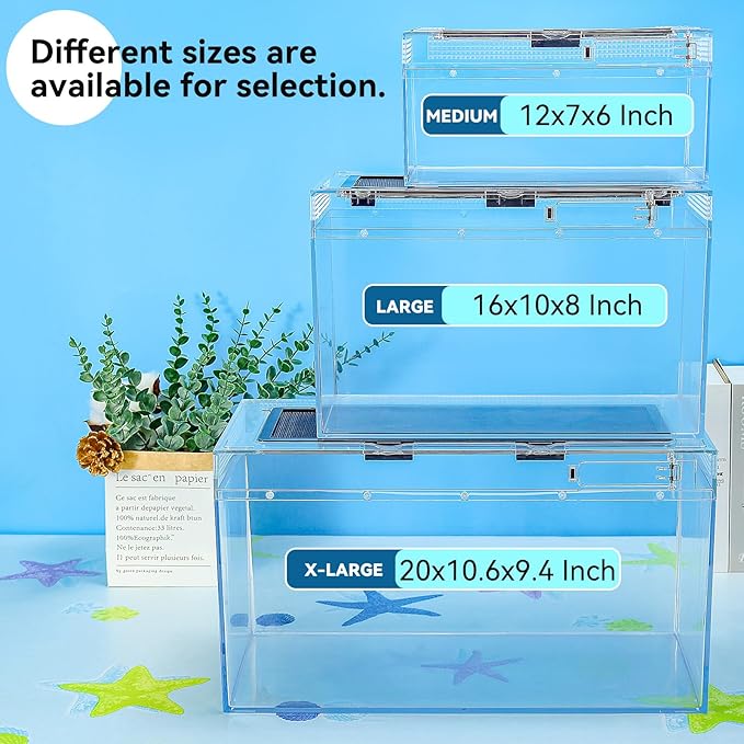 12x7x6 Turtle Tank Kit A High-Definition Aquarium with Heating Lamp, Filter, Advanced Ventilation, High-Temperature Resistance, Complete Accessories for Turtle Habitat